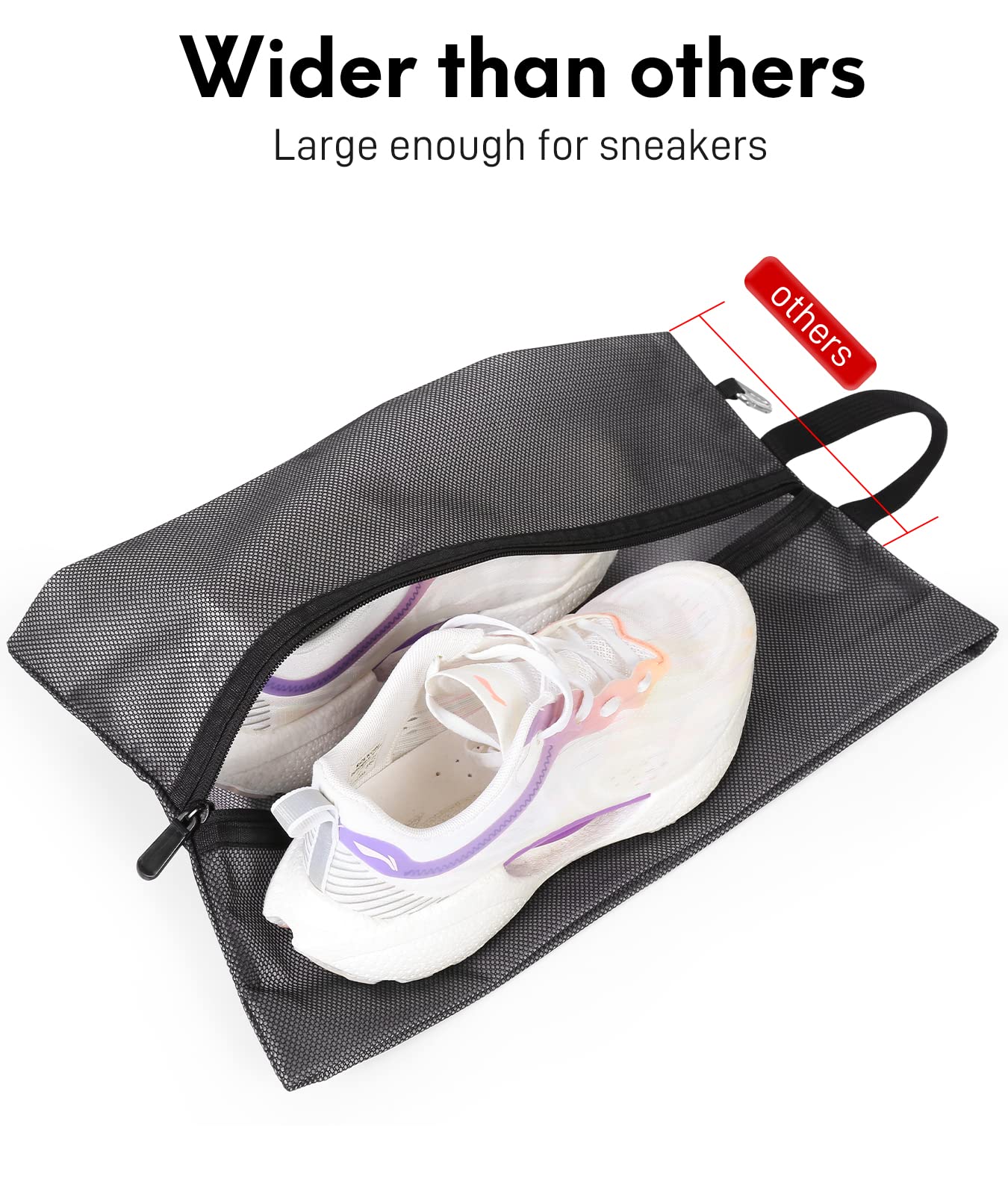 Pilgrim packing travel shoe bags into luggage for Umrah trip — lightweight and easy to carry